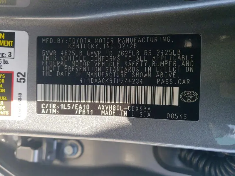 2026 TOYOTA CAMRY SE  