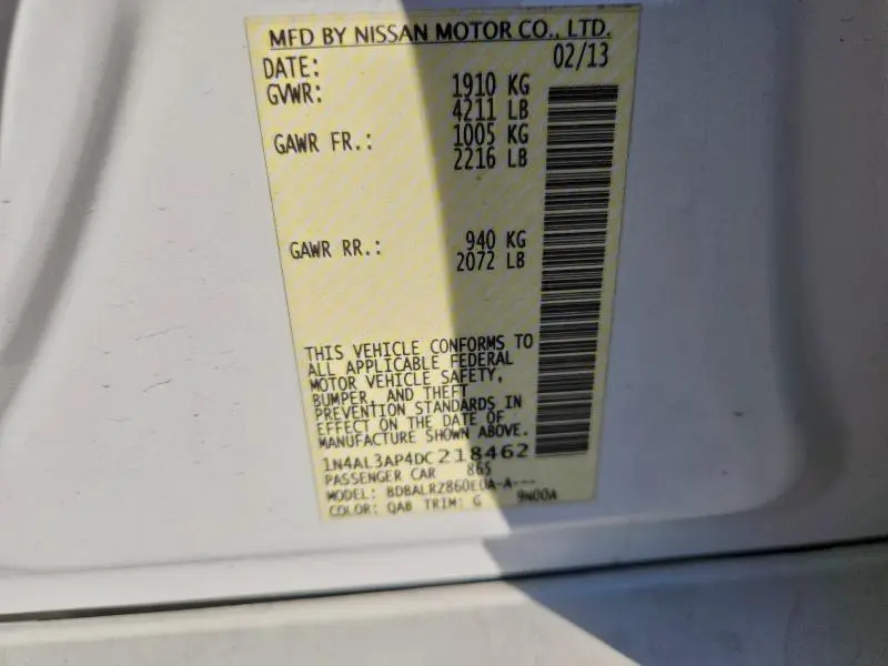 2013 NISSAN ALTIMA 2.5  