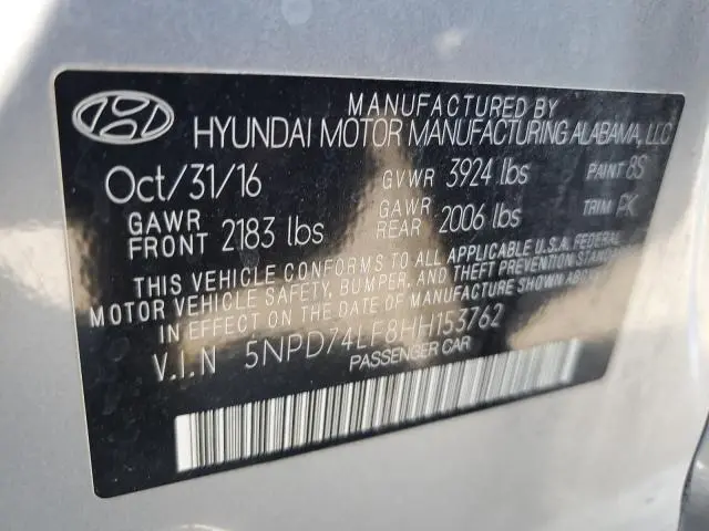 2017 HYUNDAI ELANTRA SE  
