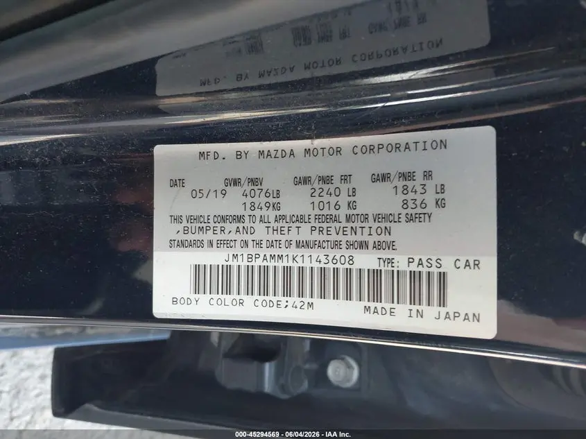 2019 MAZDA MAZDA3 PREFERRED PACKAGE