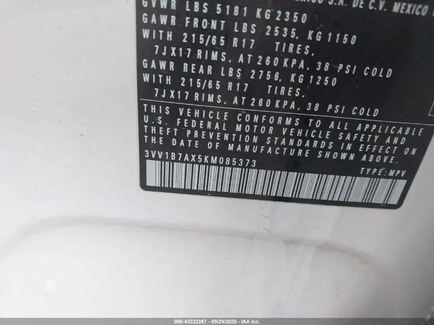 2019 VOLKSWAGEN TIGUAN 2.0T S