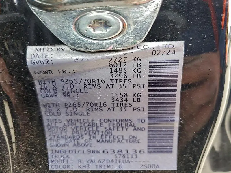 2024 NISSAN FRONTIER S  