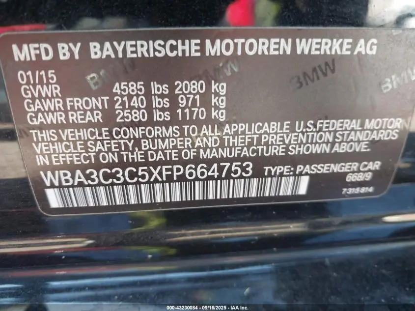 2015 BMW 320I XDRIVE