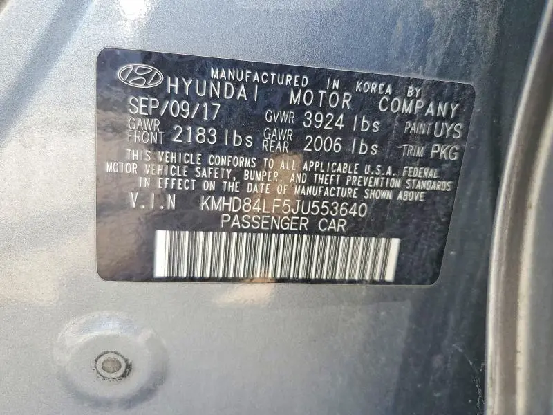 2018 HYUNDAI ELANTRA SEL  