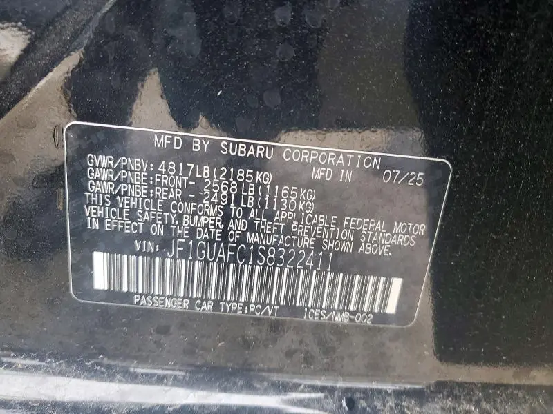 2025 SUBARU IMPREZA SPORT  