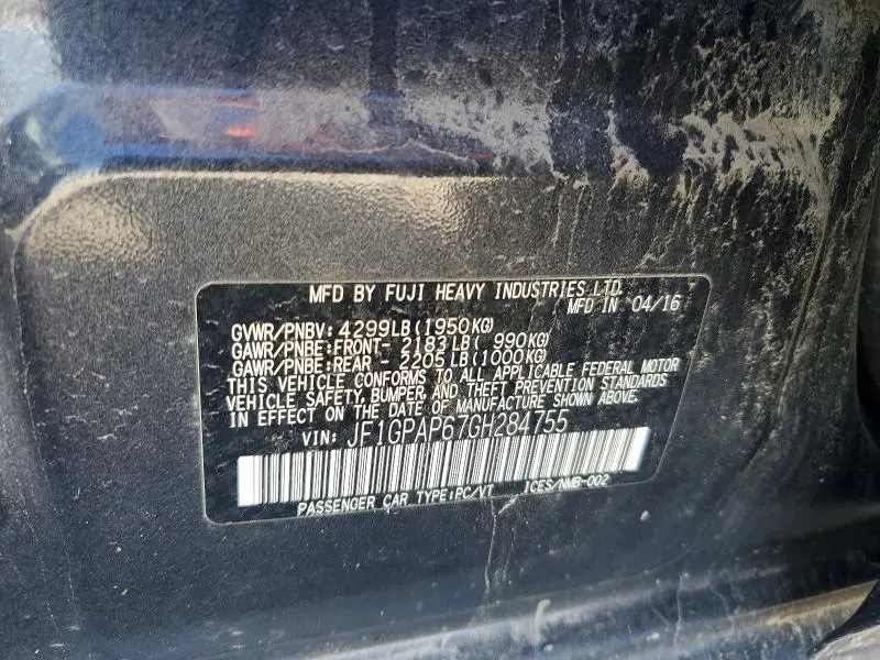 2016 SUBARU IMPREZA SPORT PREMIUM  