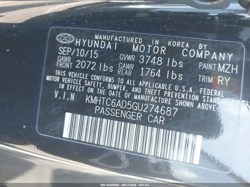 2016 HYUNDAI VELOSTER  