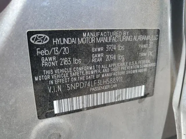 2020 HYUNDAI ELANTRA SE  