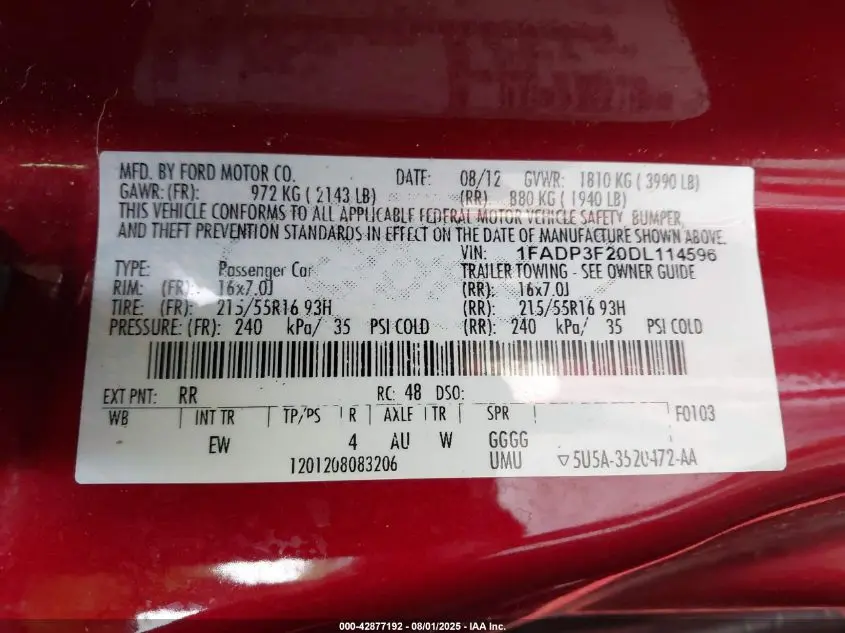 2013 FORD FOCUS SE