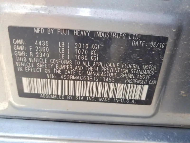 2011 SUBARU LEGACY 2.5I PREMIUM  