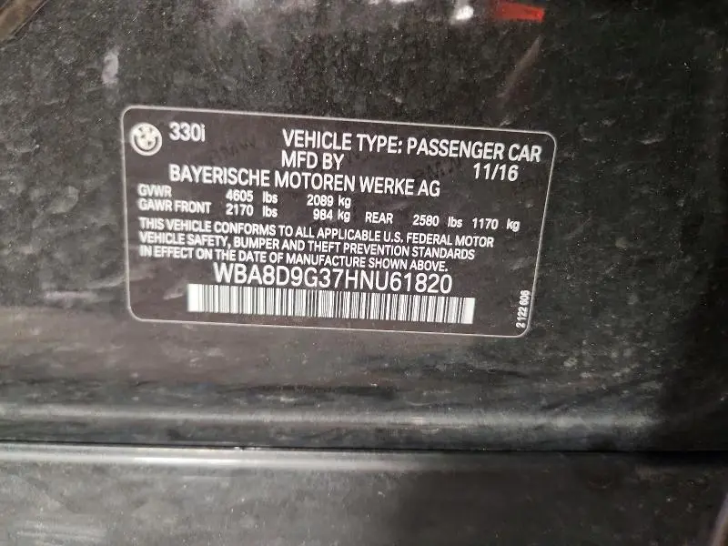 2017 BMW 330 XI  