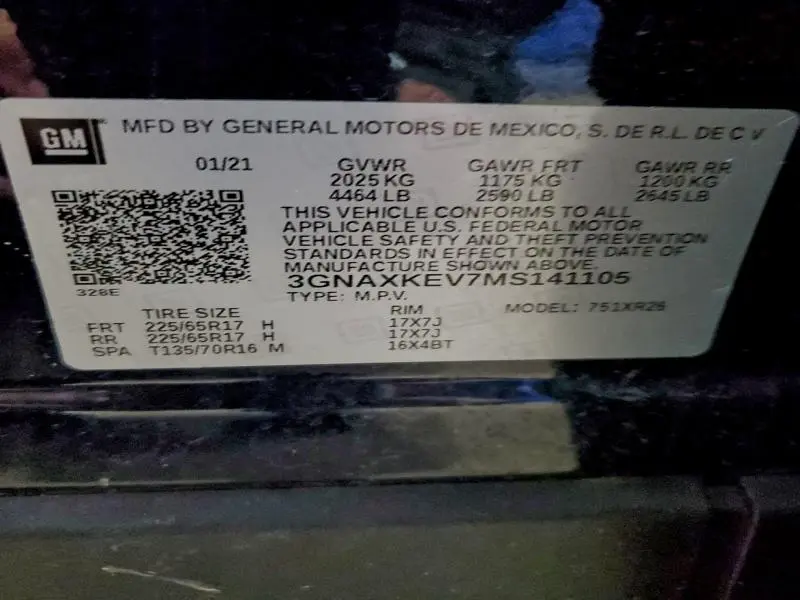 2021 CHEVROLET EQUINOX LT  