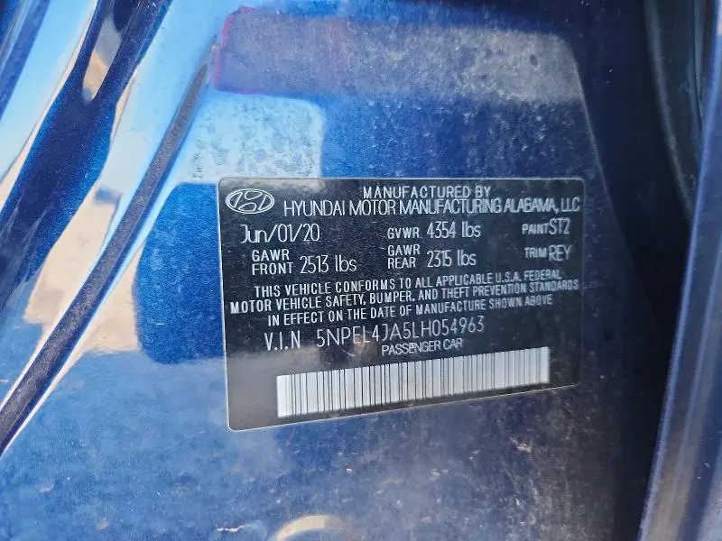 2020 HYUNDAI SONATA SEL  