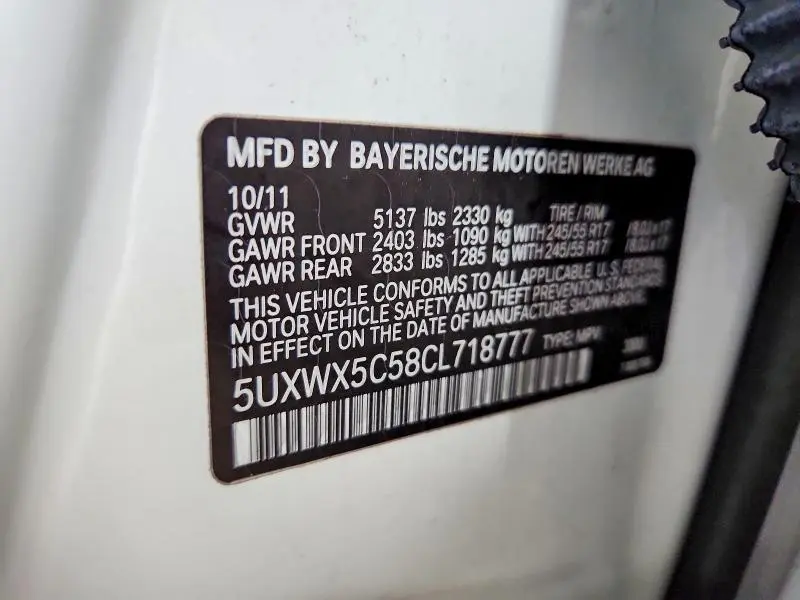 2012 BMW X3 XDRIVE28I  