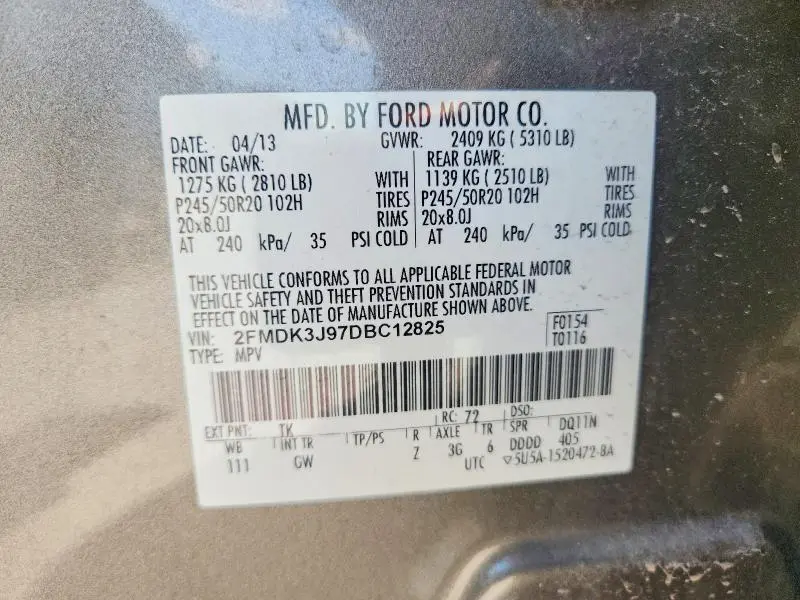 2013 FORD EDGE SEL  
