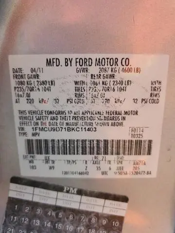 2011 FORD ESCAPE XLT  