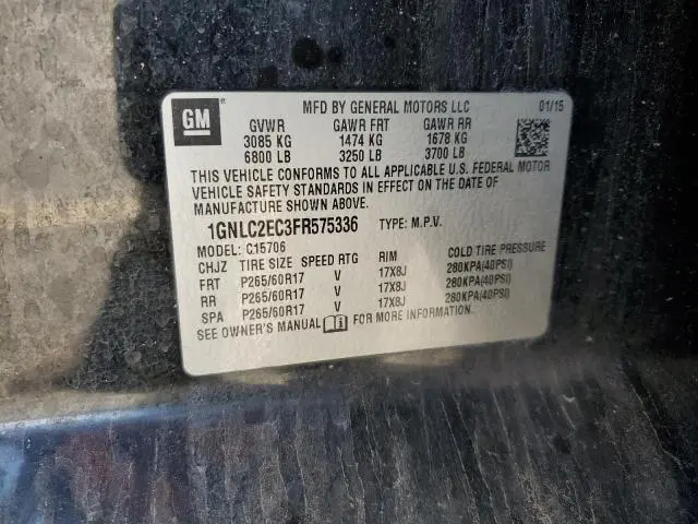 2015 CHEVROLET TAHOE POLICE  