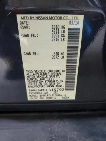 2014 NISSAN ALTIMA 2.5