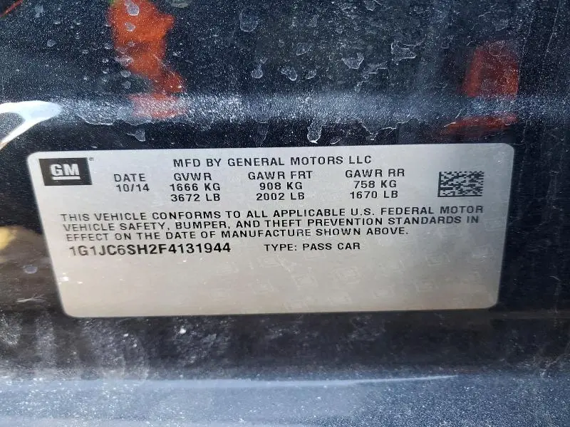 2015 CHEVROLET SONIC LT  