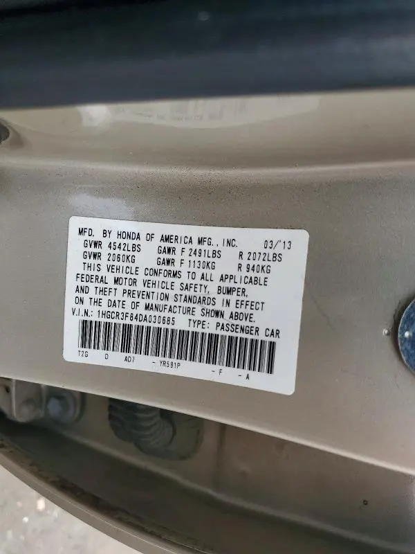 2013 HONDA ACCORD EX-V6  