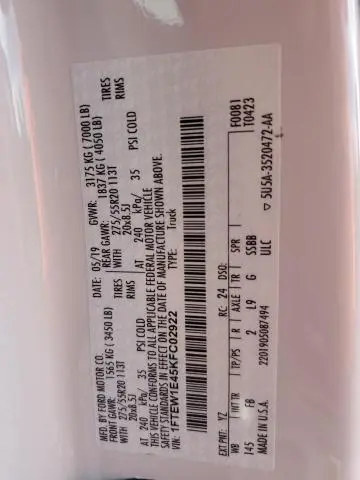 2019 FORD F150 SUPERCREW  