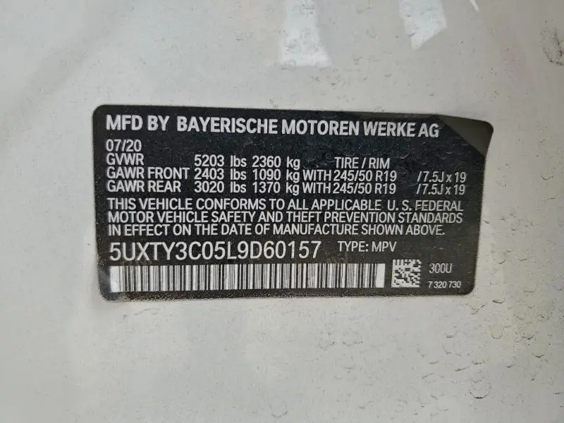 2020 BMW X3 SDRIVE30I  