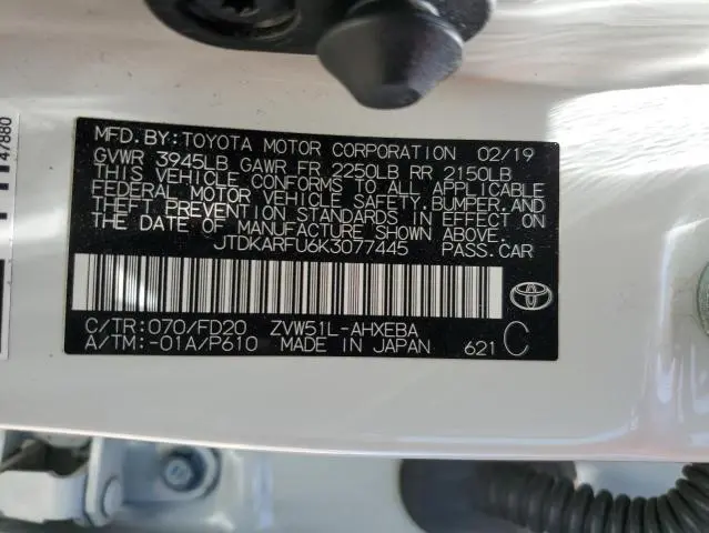 2019 TOYOTA PRIUS   