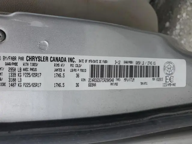 2012 DODGE GRAND CARAVAN CREW  
