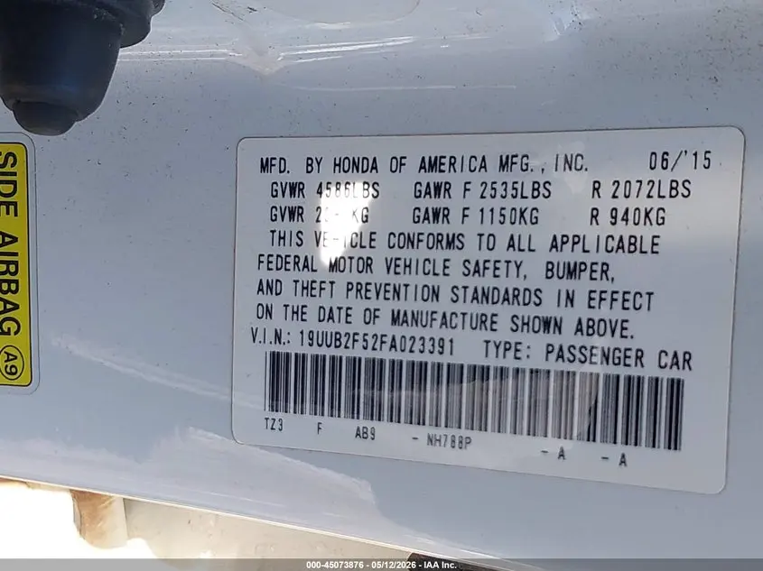2015 ACURA TLX V6 TECH