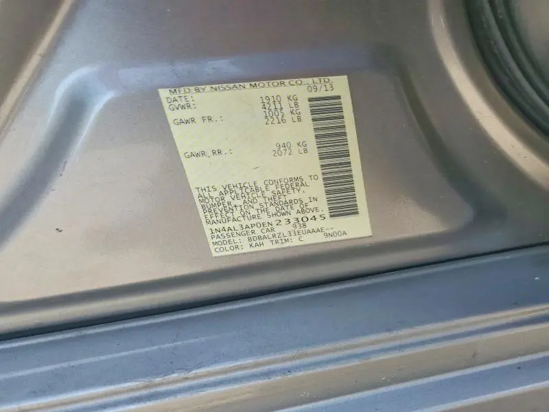 2014 NISSAN ALTIMA 2.5 S  