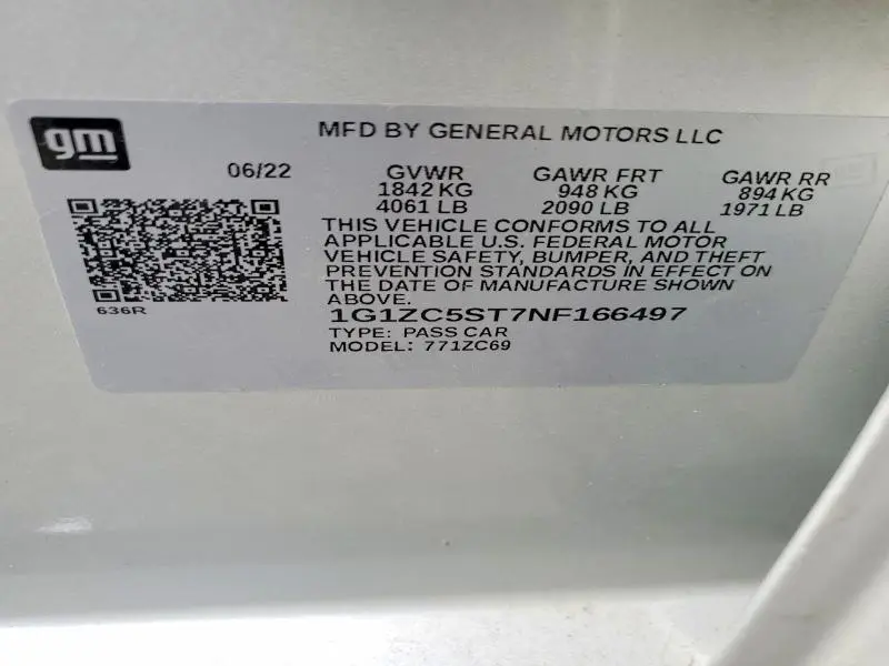 2022 CHEVROLET MALIBU LS  