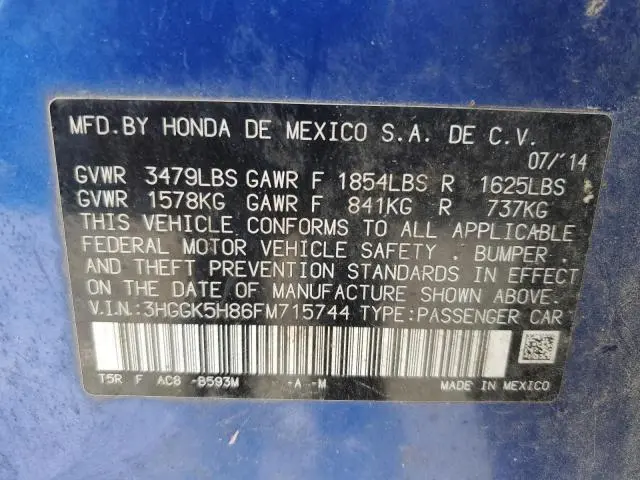 2015 HONDA FIT EX  
