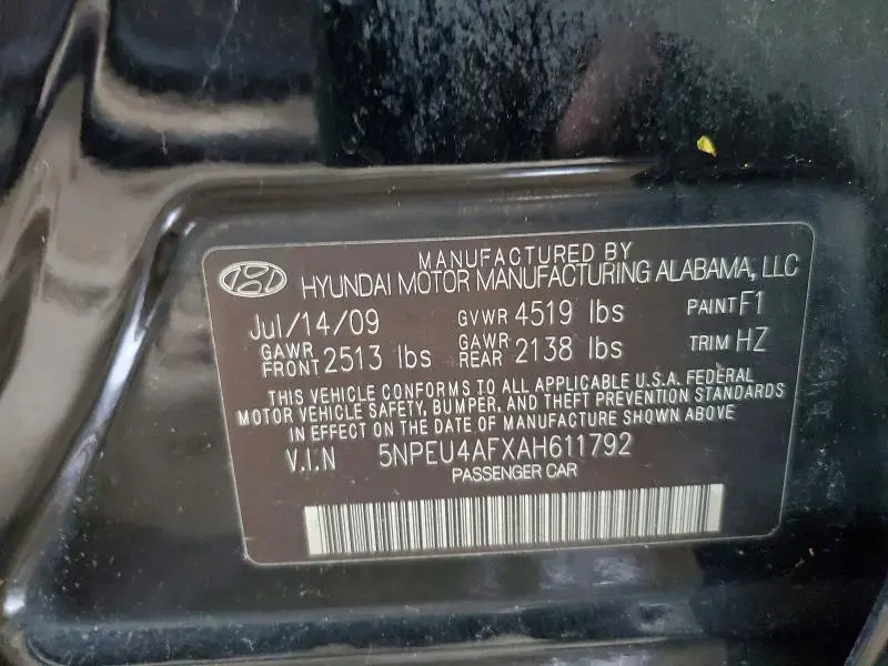 2010 HYUNDAI SONATA LIMITED V6  