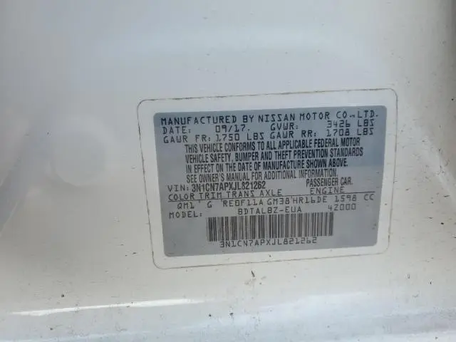 2018 NISSAN VERSA S  