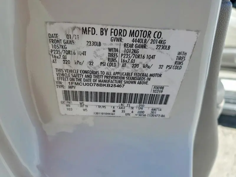 2011 FORD ESCAPE XLT  