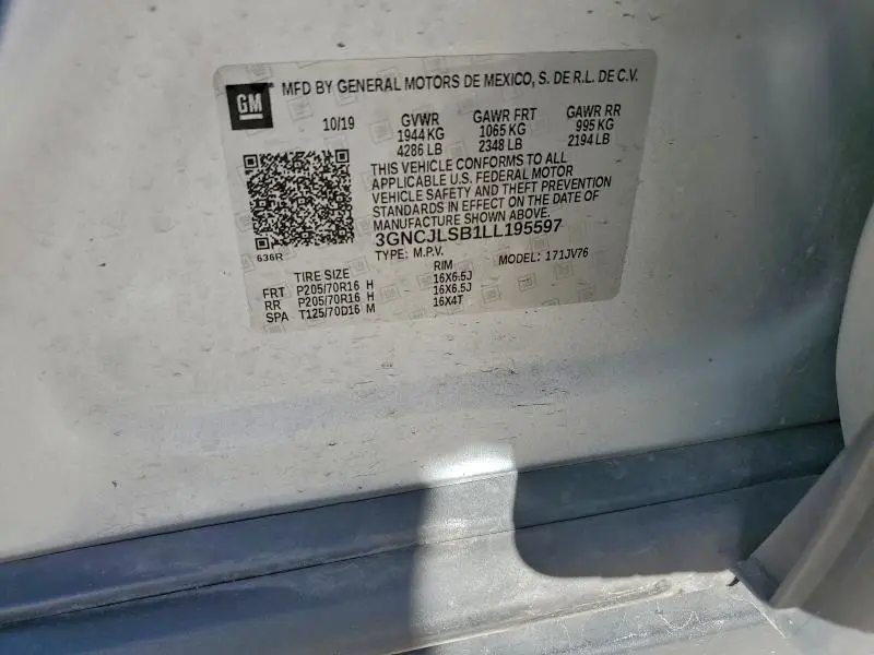 2020 CHEVROLET TRAX 1LT  