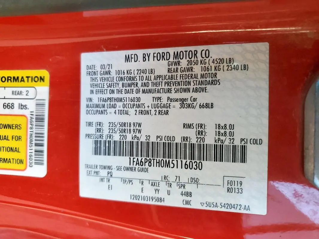 2021 FORD MUSTANG