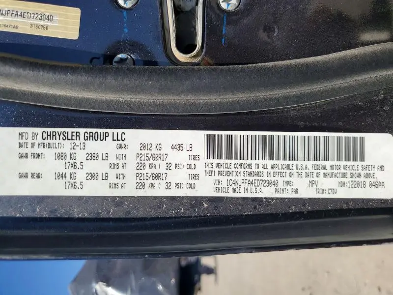 2014 JEEP PATRIOT LATITUDE  