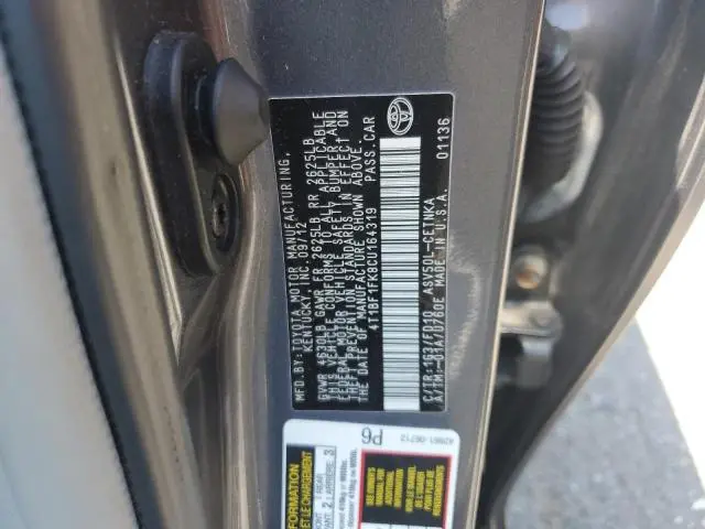 2012 TOYOTA CAMRY BASE