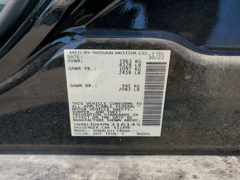2023 NISSAN ALTIMA SV  