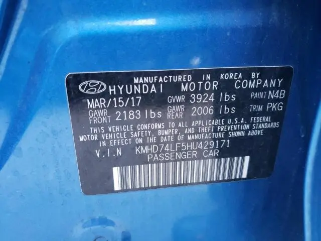 2017 HYUNDAI ELANTRA SE  