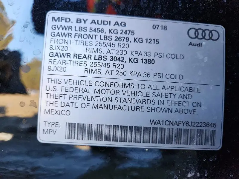 2018 AUDI Q5 PRESTIGE  