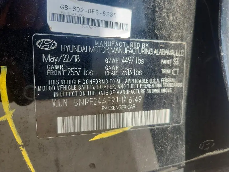 2018 HYUNDAI SONATA SE  