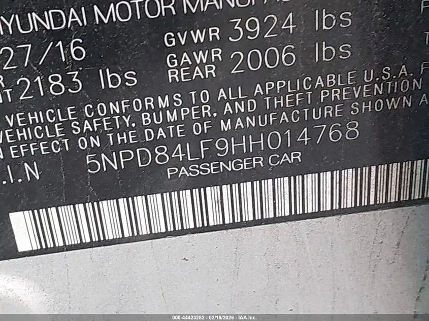 2017 HYUNDAI ELANTRA SE