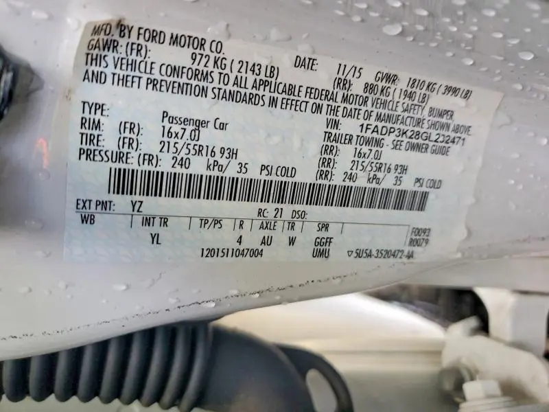 2016 FORD FOCUS SE  