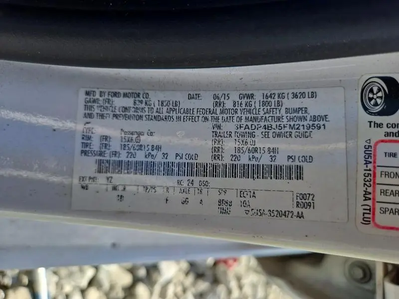 2015 FORD FIESTA SE  