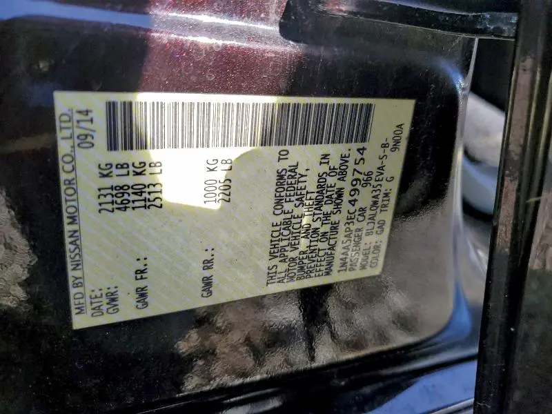 2014 NISSAN MAXIMA S  