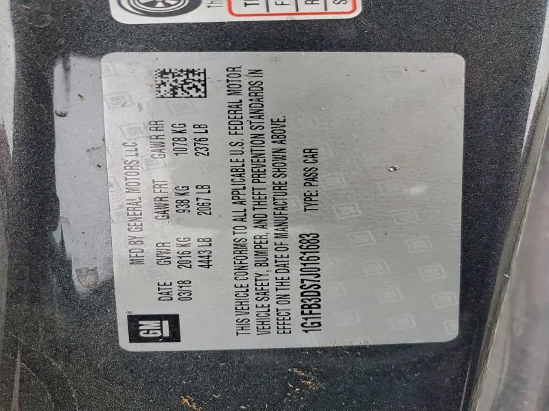 2018 CHEVROLET CAMARO LT  