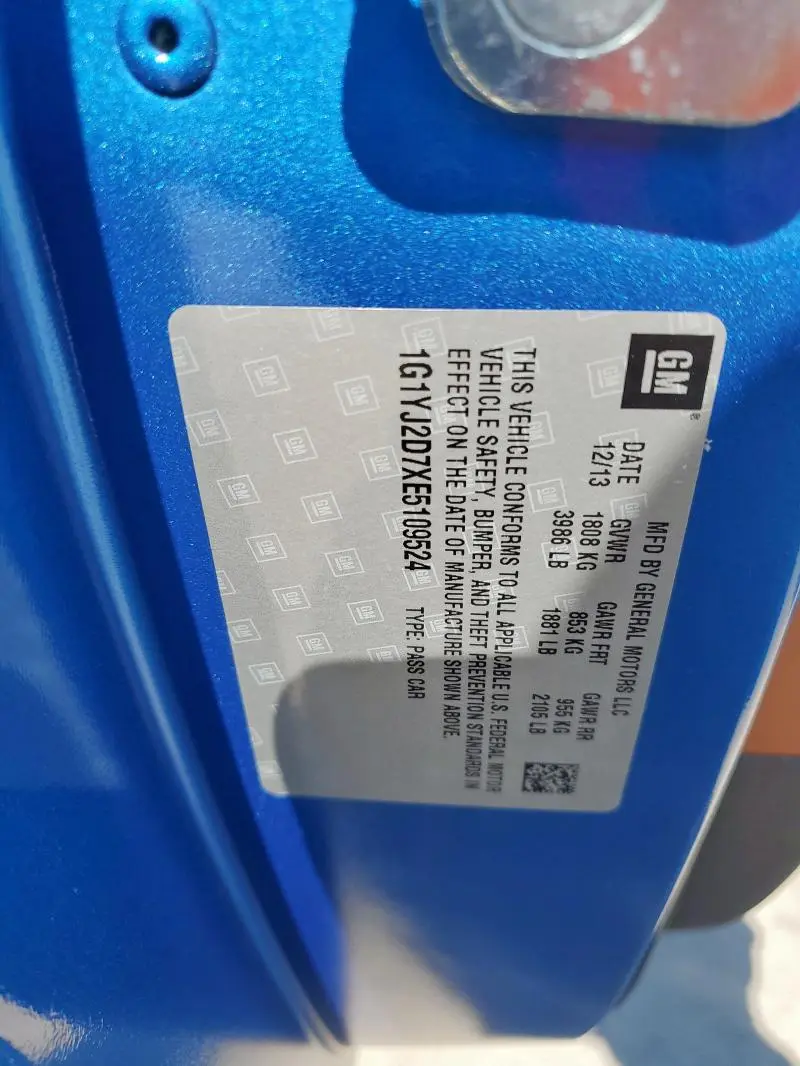 2014 CHEVROLET CORVETTE STINGRAY Z51 2LT  