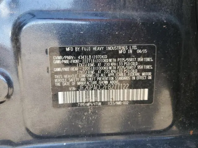 2015 SUBARU XV CROSSTREK 2.0 PREMIUM  